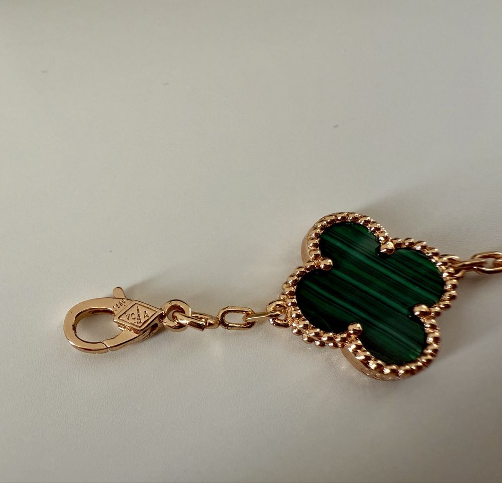 Van Cleef & Arpels Гривна с 18к Златно покритие - Цвят Зелен + Кутия