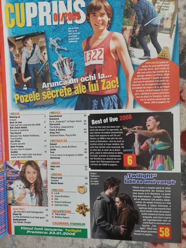 Revista Popcorn cu Miley Cyrus pe coperta 2009