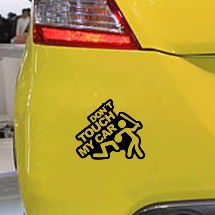 Sticker auto "Don't touch my car" (culori alb sau negru)