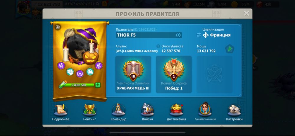 Продаю аккаунт rise of kingdoms #3767 королевство