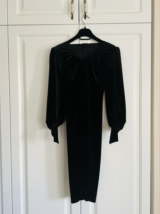 Rochie eleganta neagra din catifea , masura S