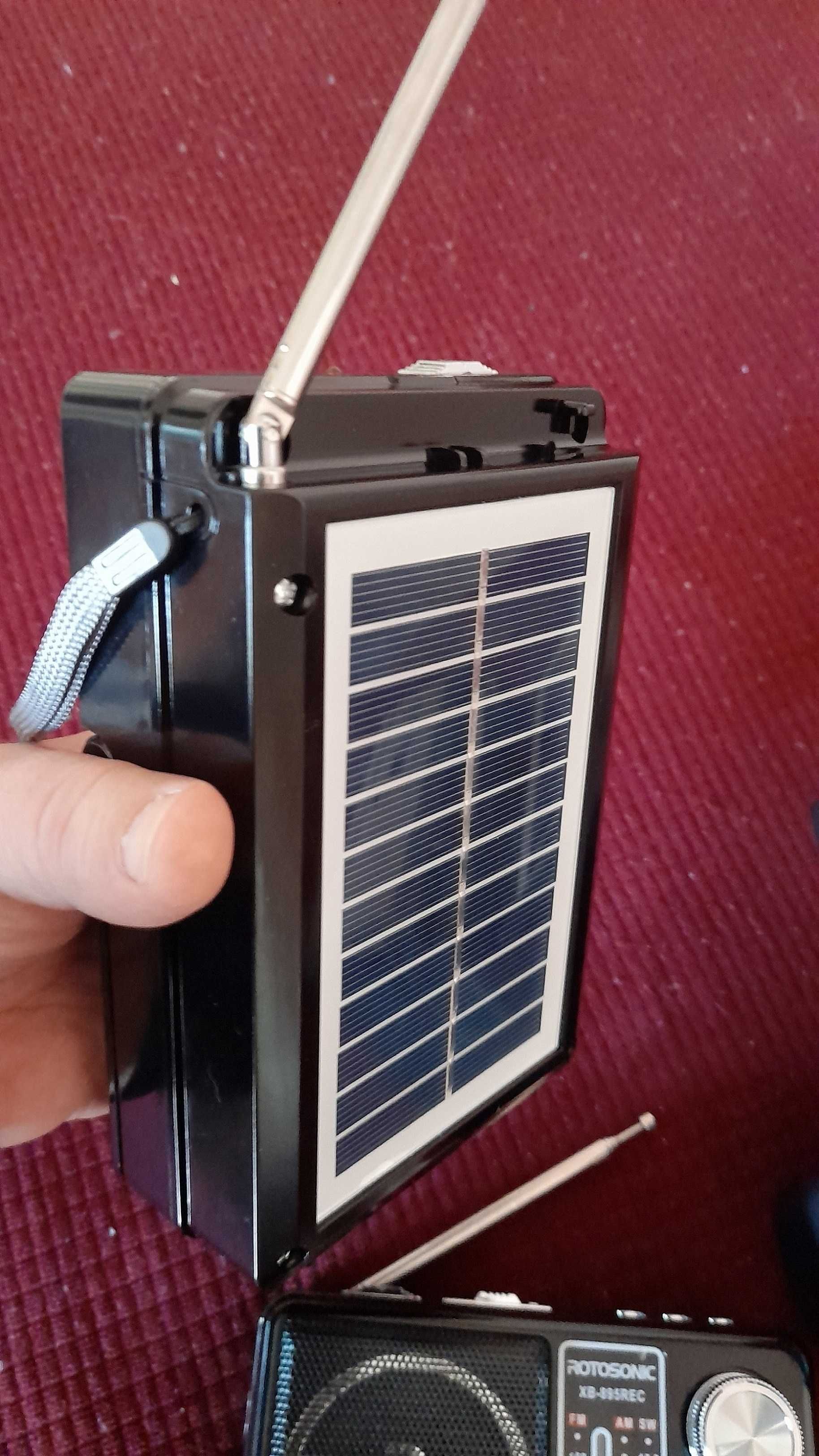 radio portabil solar acumulator 18650 bluetooth usb stick card mp3