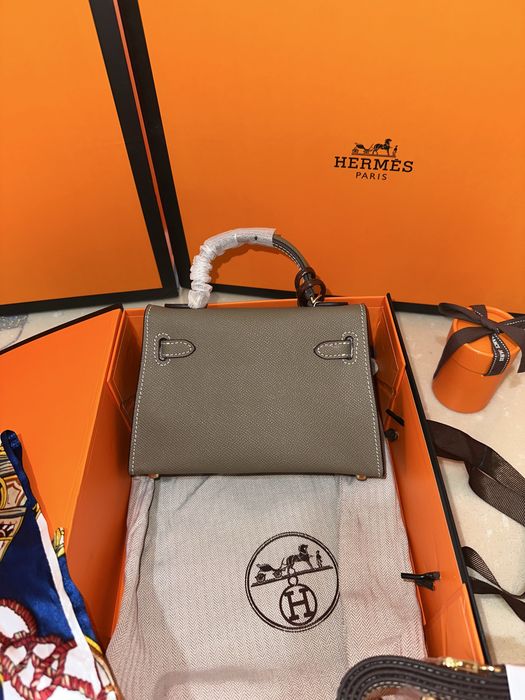 Geanta Hermes Kelly 19cm Gri