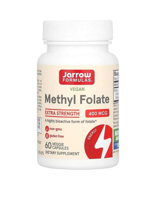 Jarrow Formulas, веганский метилфолат, 400 мкг, 60 растительных капсул
