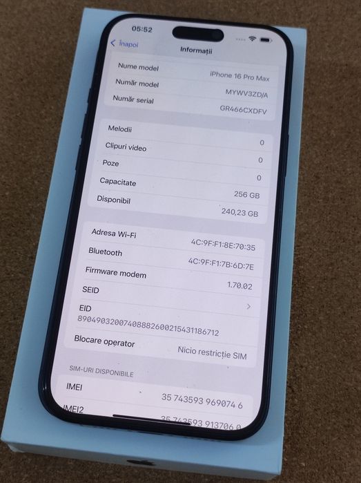 iphone 16 pro max 256gb black titanium 5g