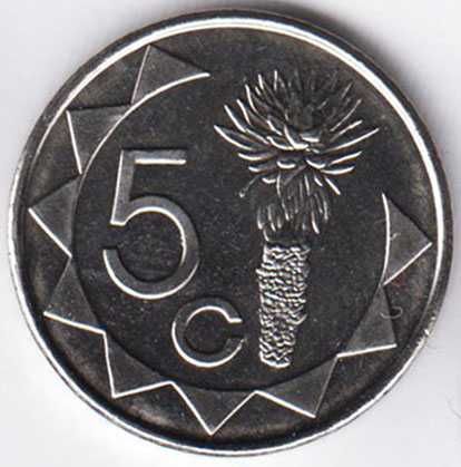 Монета "5 центов" (Намибия/Африка, 2015)