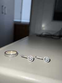 Серьги и кольцо серебро 925