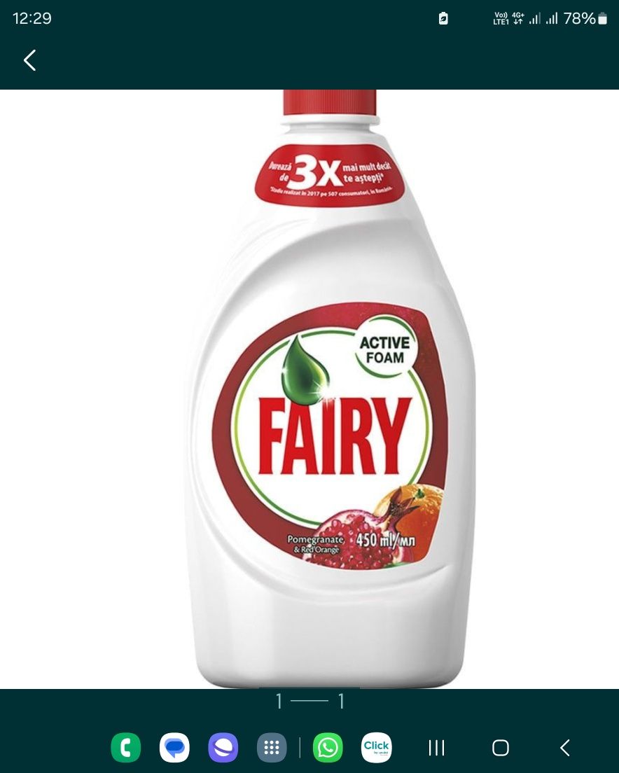 3 bucati Detergent de vase Fairy 450 ml Pomegranate & Orange, Mar sau