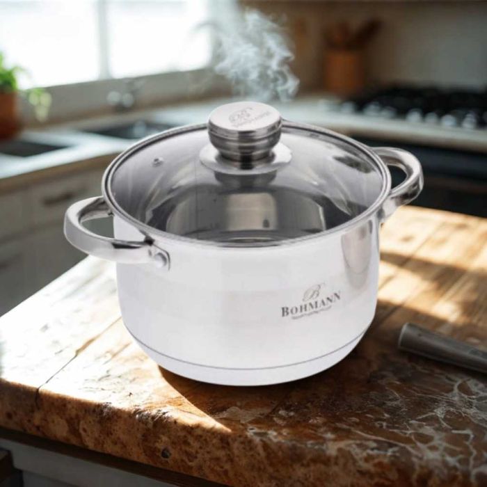 Тенджера от неръждаема стомана Bohmann с капак и термо дъно