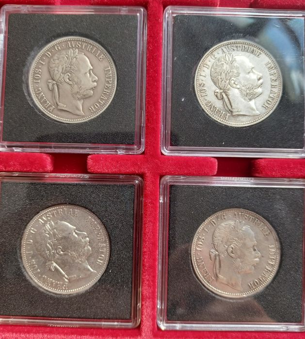 Colectie 8 monede argint Austria 1 Fl. 1881 - 1892 stare f buna