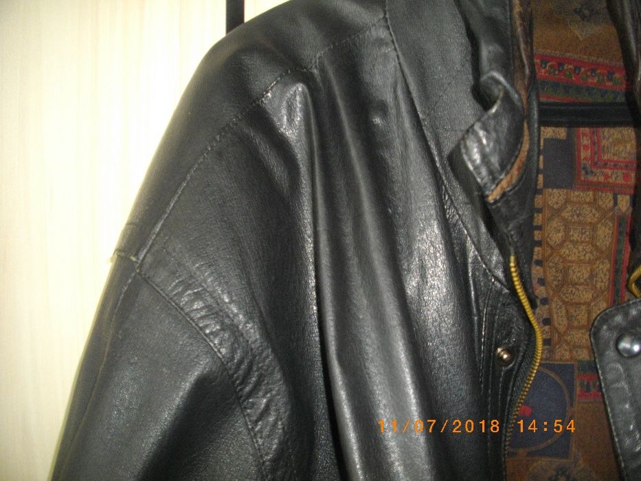 Мъжко-Яке Естествена Кожа-Агнешка Напа-№50-Почти Ново-Голямо-Късо