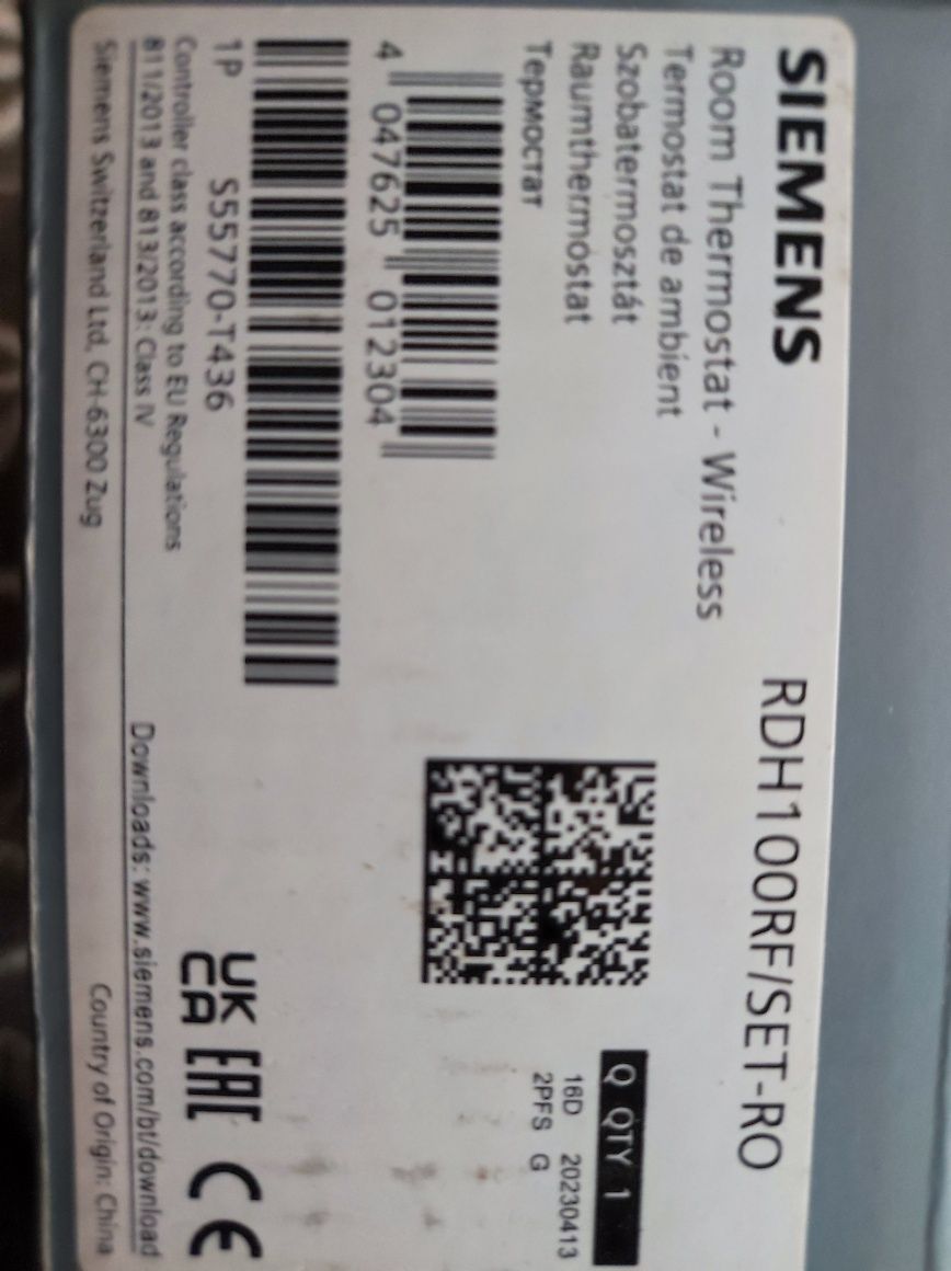 Termostat Siemens, wireless, nou