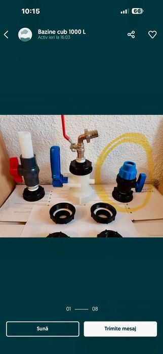 Reductie,robinet ibc,cuplă Bazin 1000Litri