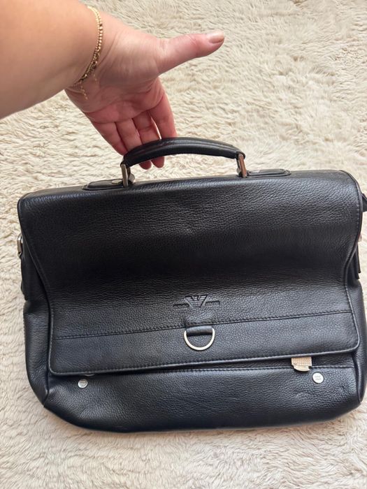 Geanta laptop piele Armani