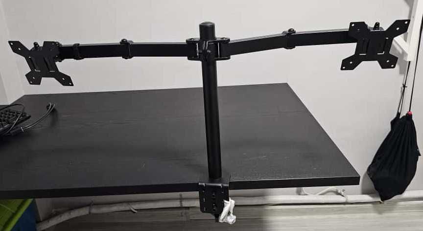 Suport de montare pentru monitor dublu, pentru birou,  reglabil