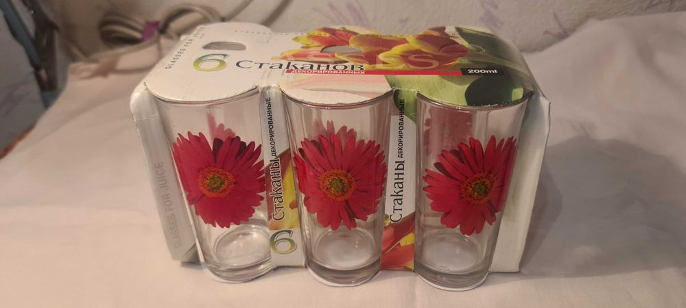 Стаканы стеклянные для сока, Гусь-Хрустальный