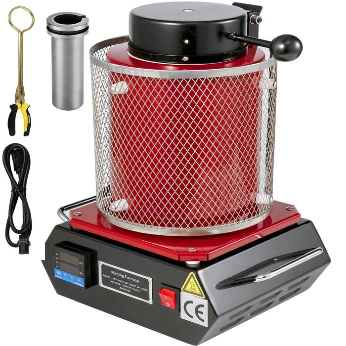 Професионална пещ за топене на метали MF-2000 (2 кг, 1500W, 1150°C)