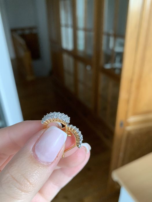 Cercei aur placati, pietre