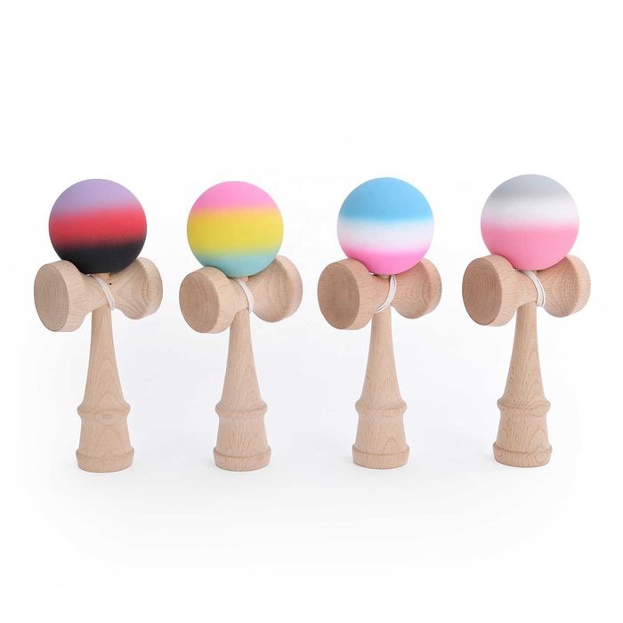 Kendama profesionala lemn fag 18 cm, vopsea aderenta mata, Aurora Fade