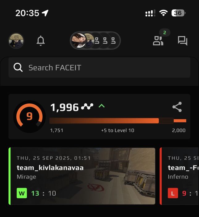 Faceit account + prime