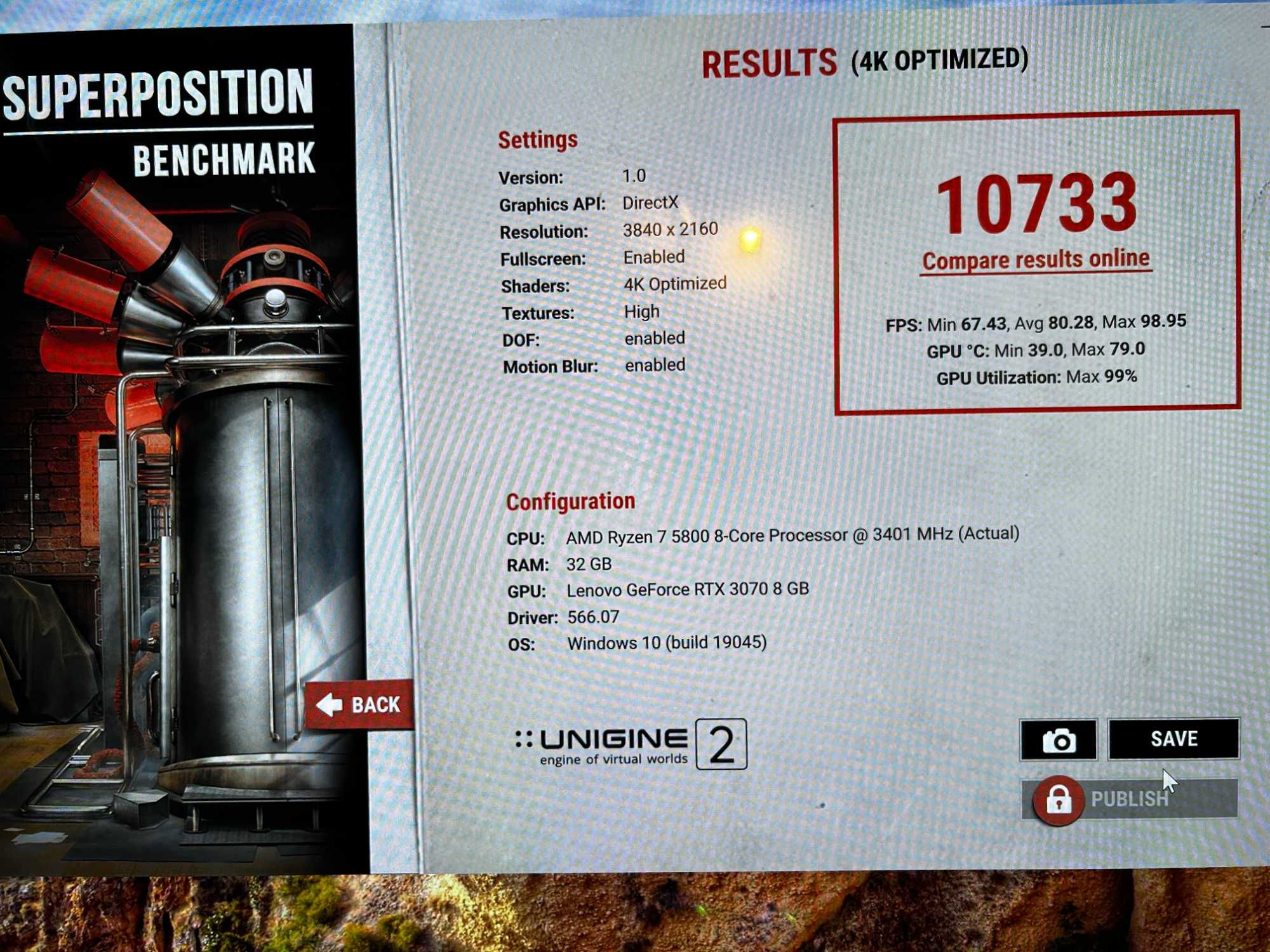 Геймърски Ryzen7 5800/RТX 3070/32gb рам/Nvme 1tb/LENOVO Legion/RGB Top