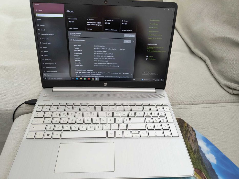 Vând sau schimb cu TV LaptopHP AMD Ryzen™7 4700U, 15.6",Full HD,16GB