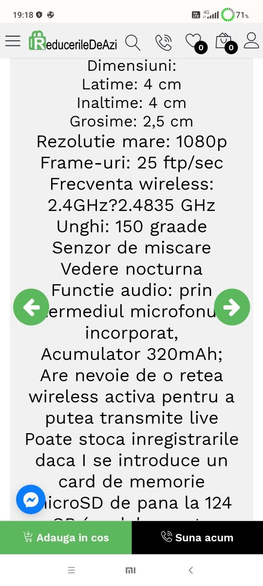 MiNi camera de supraveghere wireless wifi 1080p  HD.A9