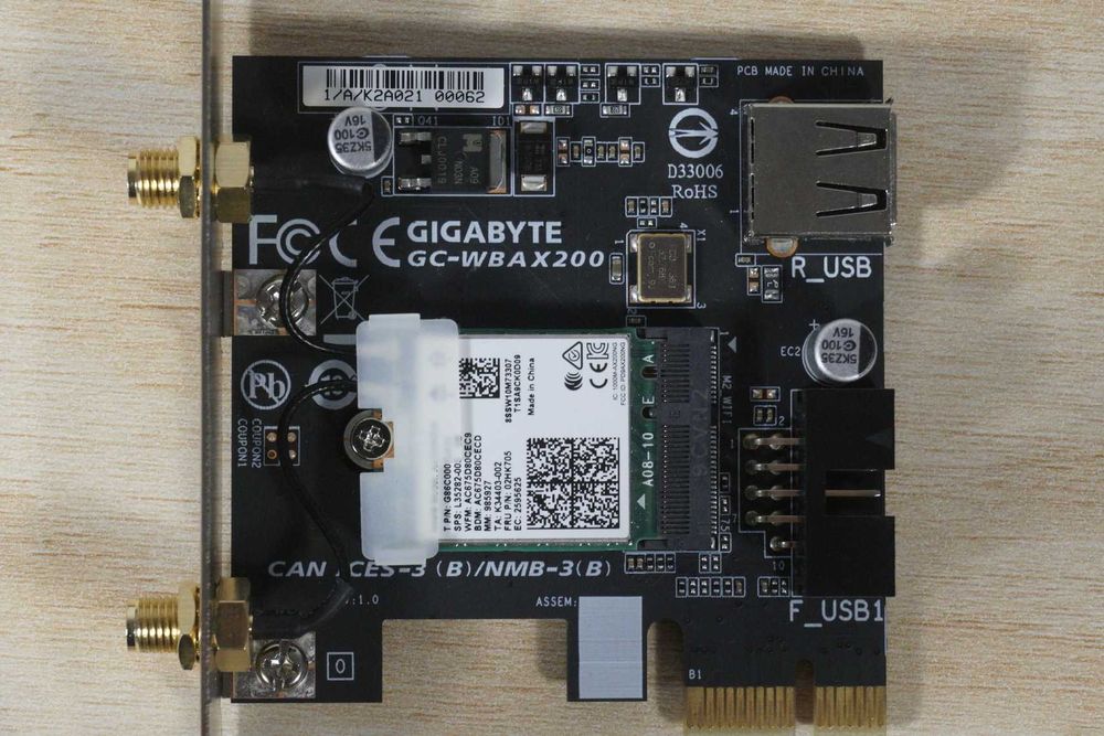 PCIE WiFi Карта Gigabyte Aorus Wifi 6 Bluetooth 5.1 GC-WBAX200 Вкл.ДДС