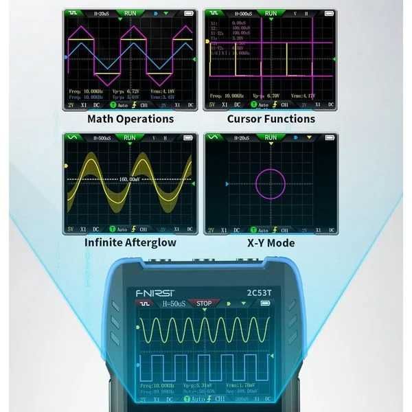 FNIRSI 2C53T Osciloscop 2 canale 50 Mhz si aparat masura