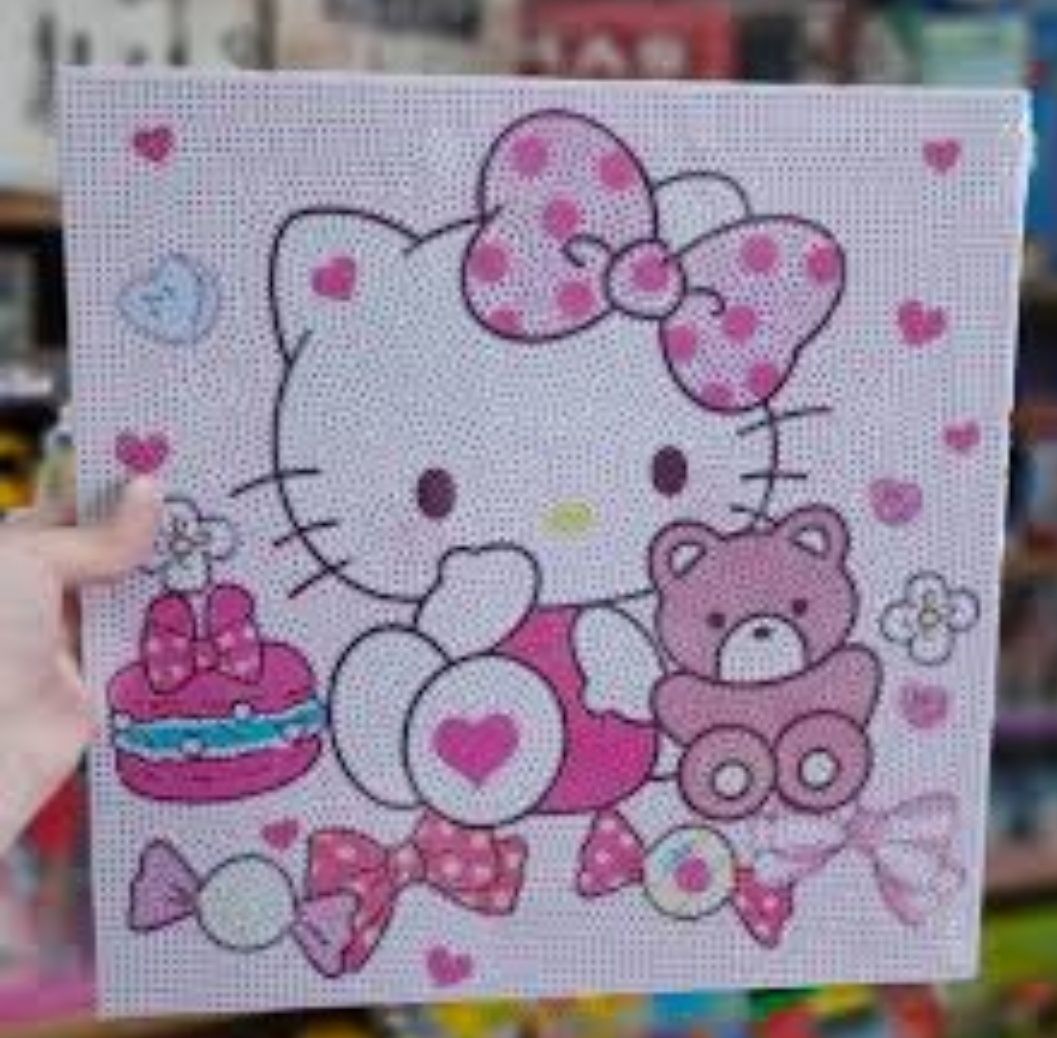 Диамантени гоблени 30/30 см Hello kitty/ Куроми с всички аксесоари