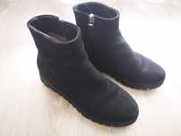 Cizme/botine negre, piele întoarsă Anna Cori, mărimea 37
