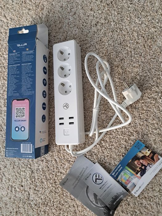 Vând prelungitor smart Tellur nou, Wi-Fi 1 8m