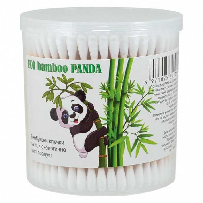 клечки за уши бамбукови ECO BAMBOO PANDA пвц кутия 200бр антибактерялн