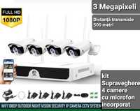 Sistem Supraveghere Wireless 2-8 camere 3 MPX,Transmisie 500 metri,Nou