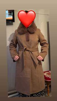 пальто 46 размер коричневый цвет Новый Турция