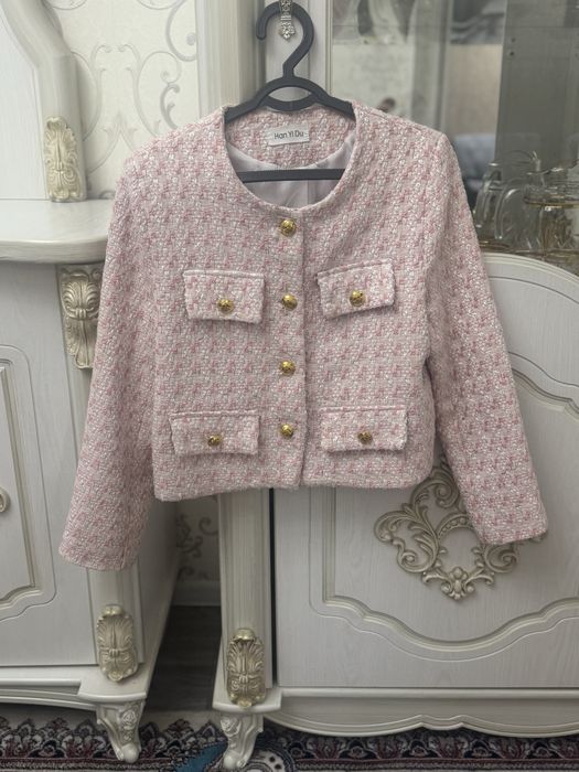 Пиджак жакет твидовый под зара размер м/л