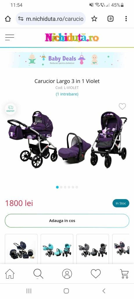 Carucior 3 în 1 ,