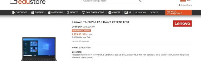 Lenovo ThinkPad E15 Gen 2 20tes01700. BLACKFRIDAY
