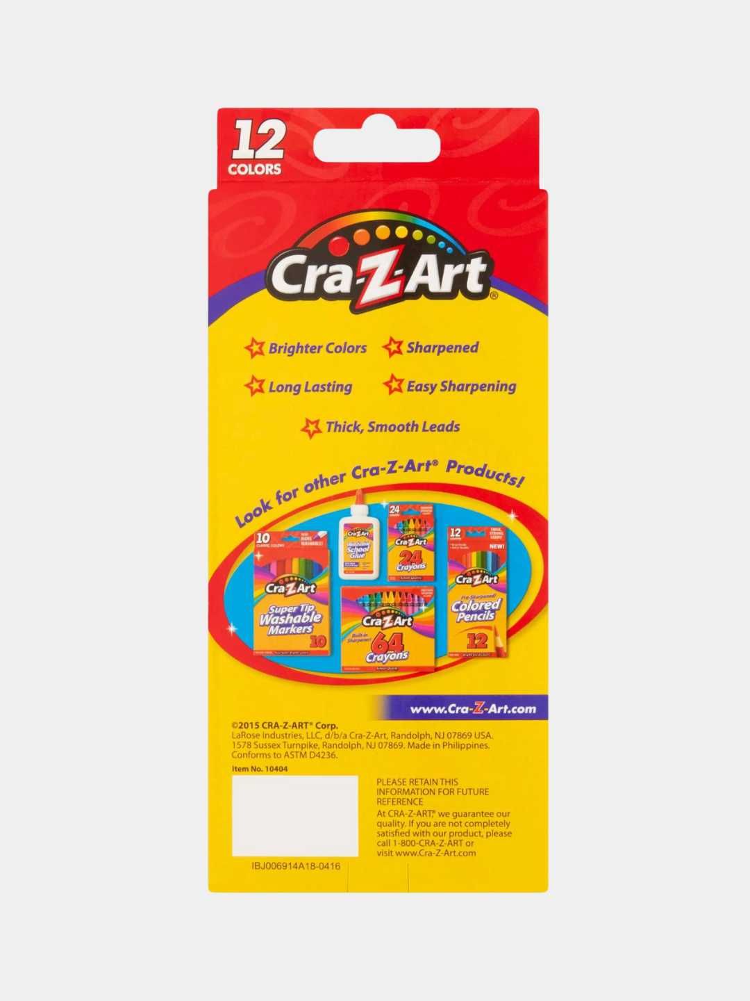 Цветные карандаши CRA-Z-ART для детей, 12 шт