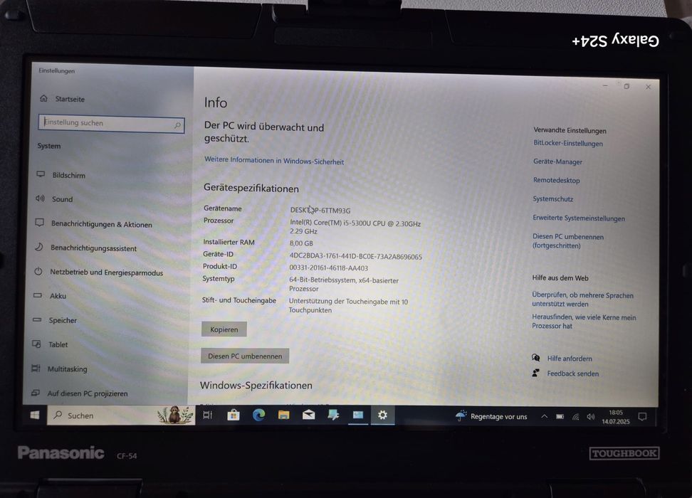 Panasonic Toughbook CF-54 MK1 cu ecran tactil Porsche Piwis Tester III