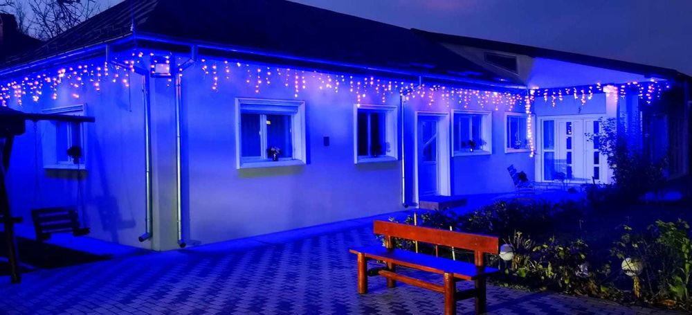 Instalatie 25m Turturi FLASH FIR GROS 500 LED multicolor albastru alb