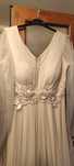 Rochie lunga bej cu sclipici in degrade