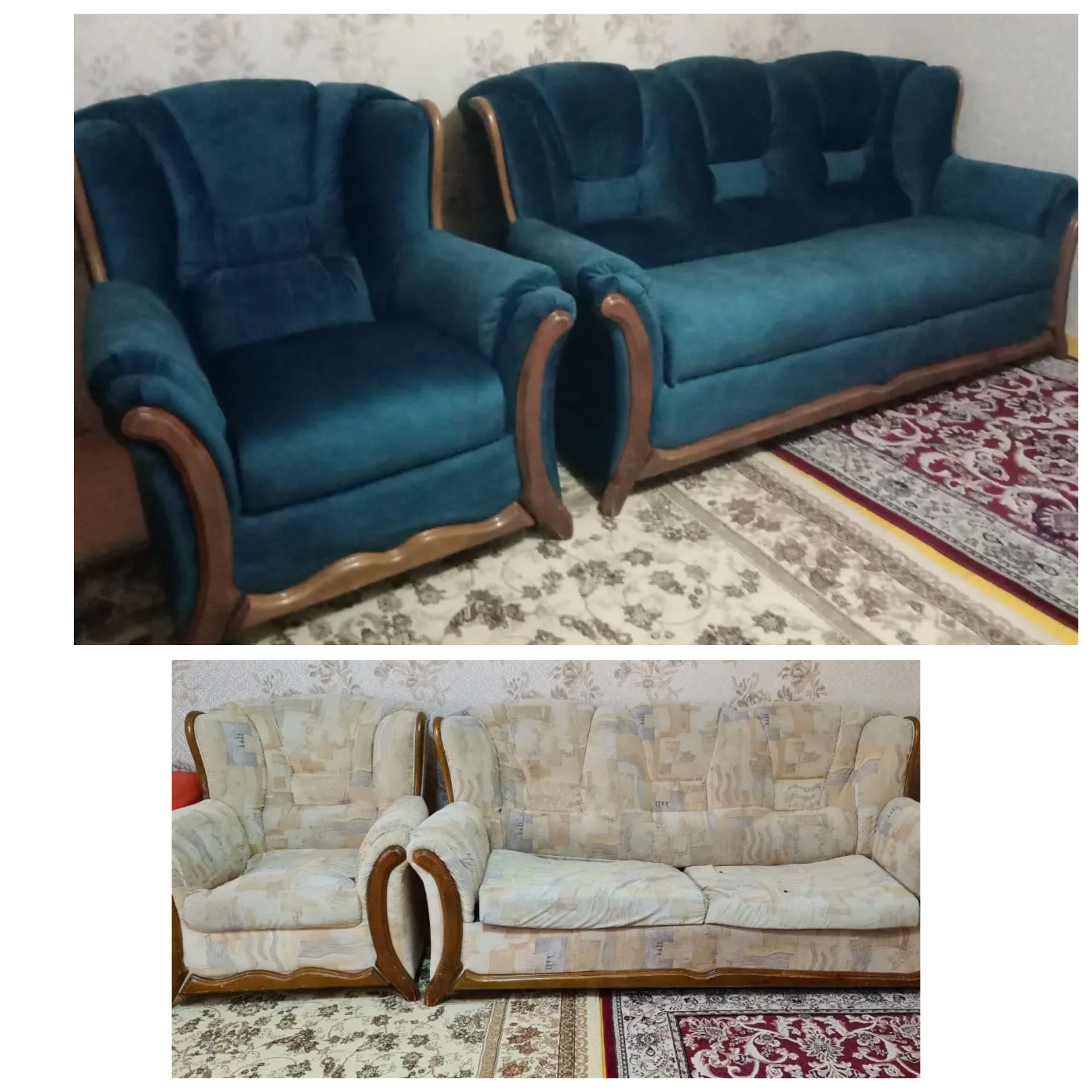 Реставрация и обшивка мебели стулья, кухонный уголок