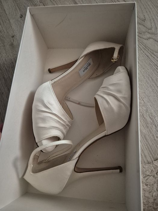 Sandale MaxMara cu toc înalt, ivory, 37.