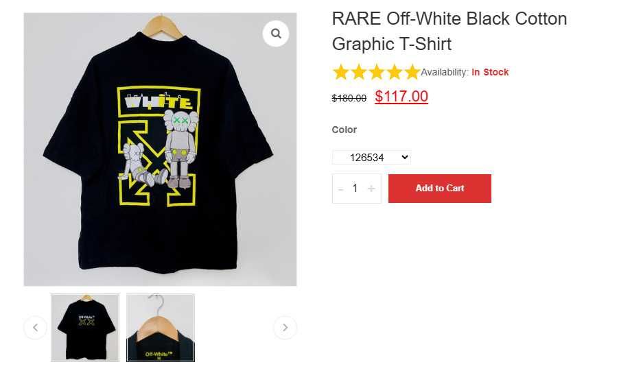 Off-White Black Cotton Graphic T-Shirt