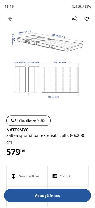 Pat extensibil copii Ikea minnen