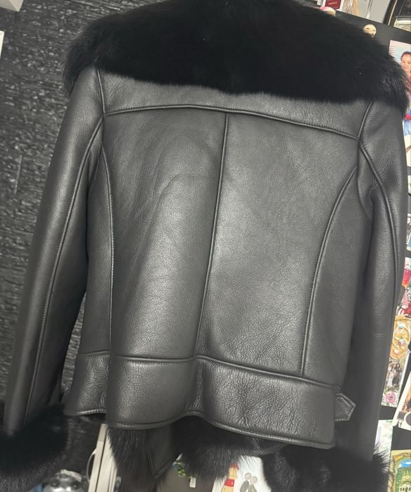 Geaca de piele si blana naturala
