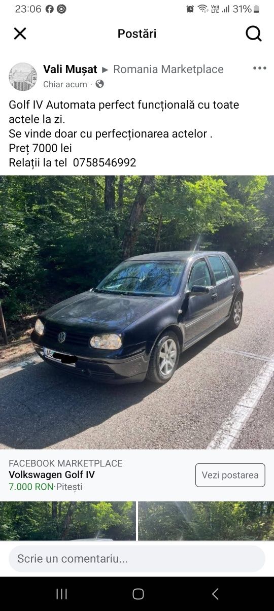 Vand Volkswagen golf IV