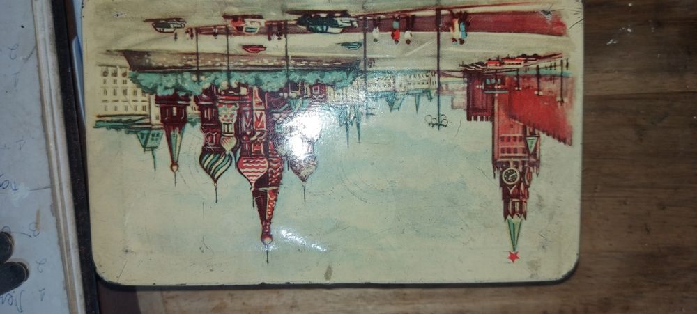 Стара руска рисувана метална кутия