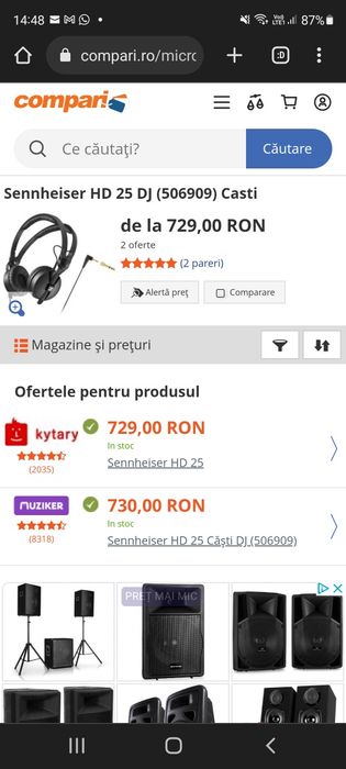 Casti DJ Studio Sennheiser HD25 II